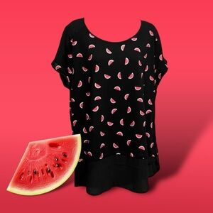 Ricki’s Ladies XXL Black & Pink Watermelon Print Tunic Top